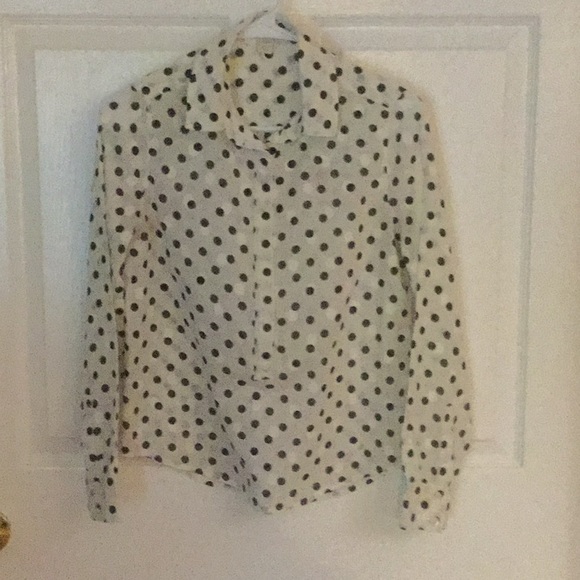 J. Crew Shirt Black and Cream Size XXS - Picture 1 of 4